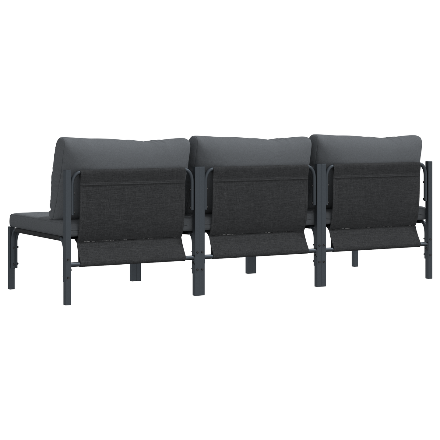Utendørs Møbler med pute 3 Stk Antrasitt 80 x 80 x 71 cm Stål