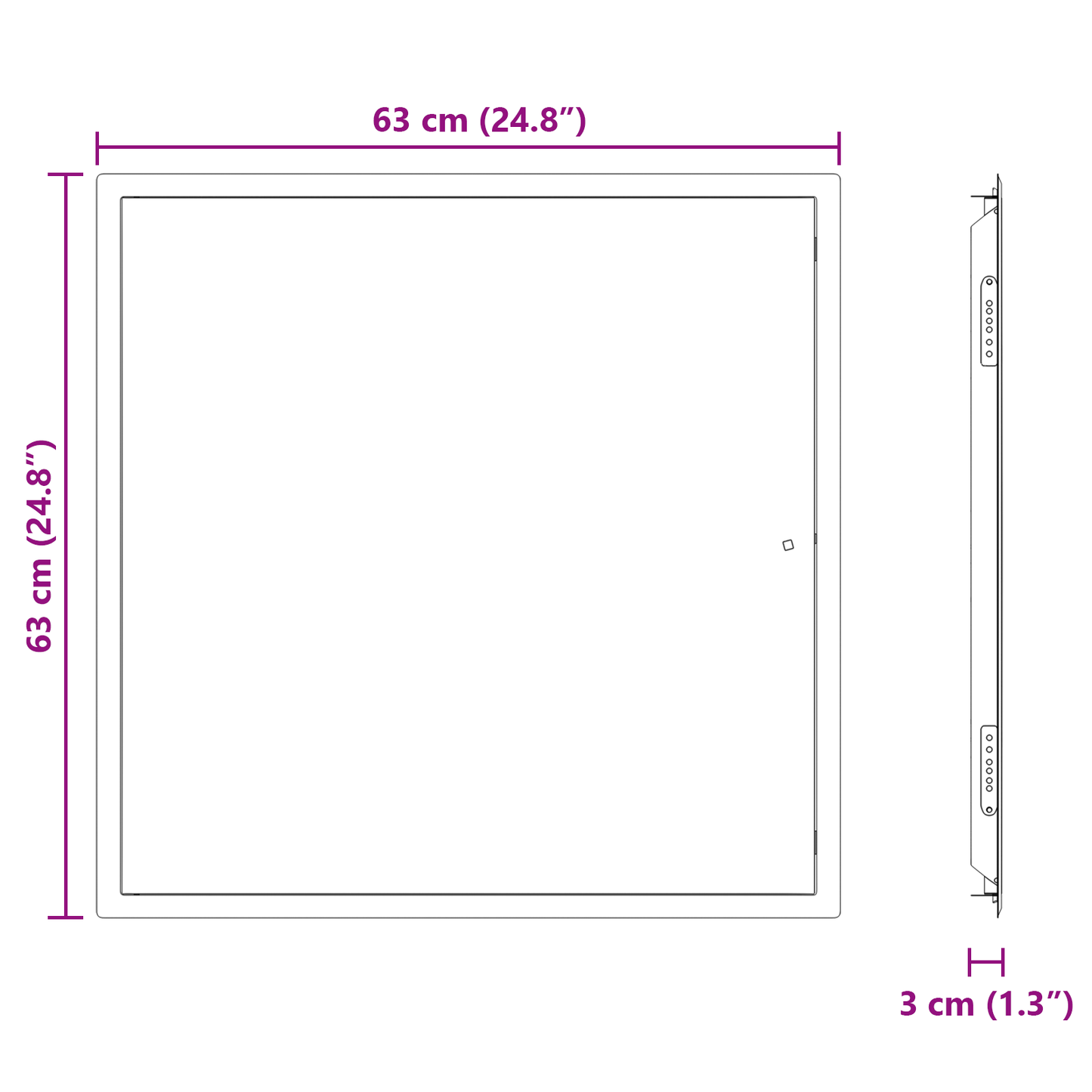 Tilgangspanel Hvit 63 x 63 x 3 cm Stål