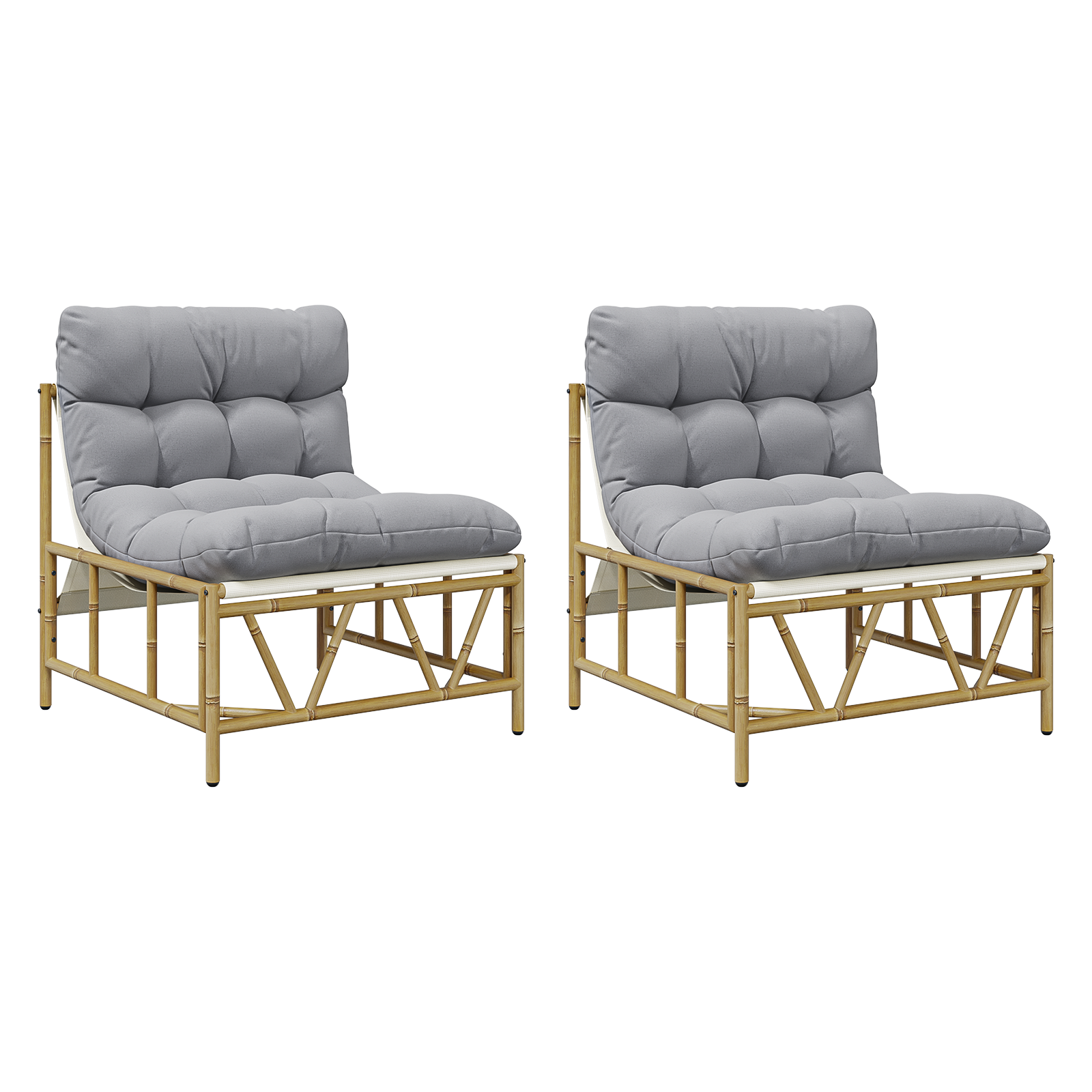 Hage Stol 2 pcs Lysegrå 75 x 75 x 71 cm Stål
