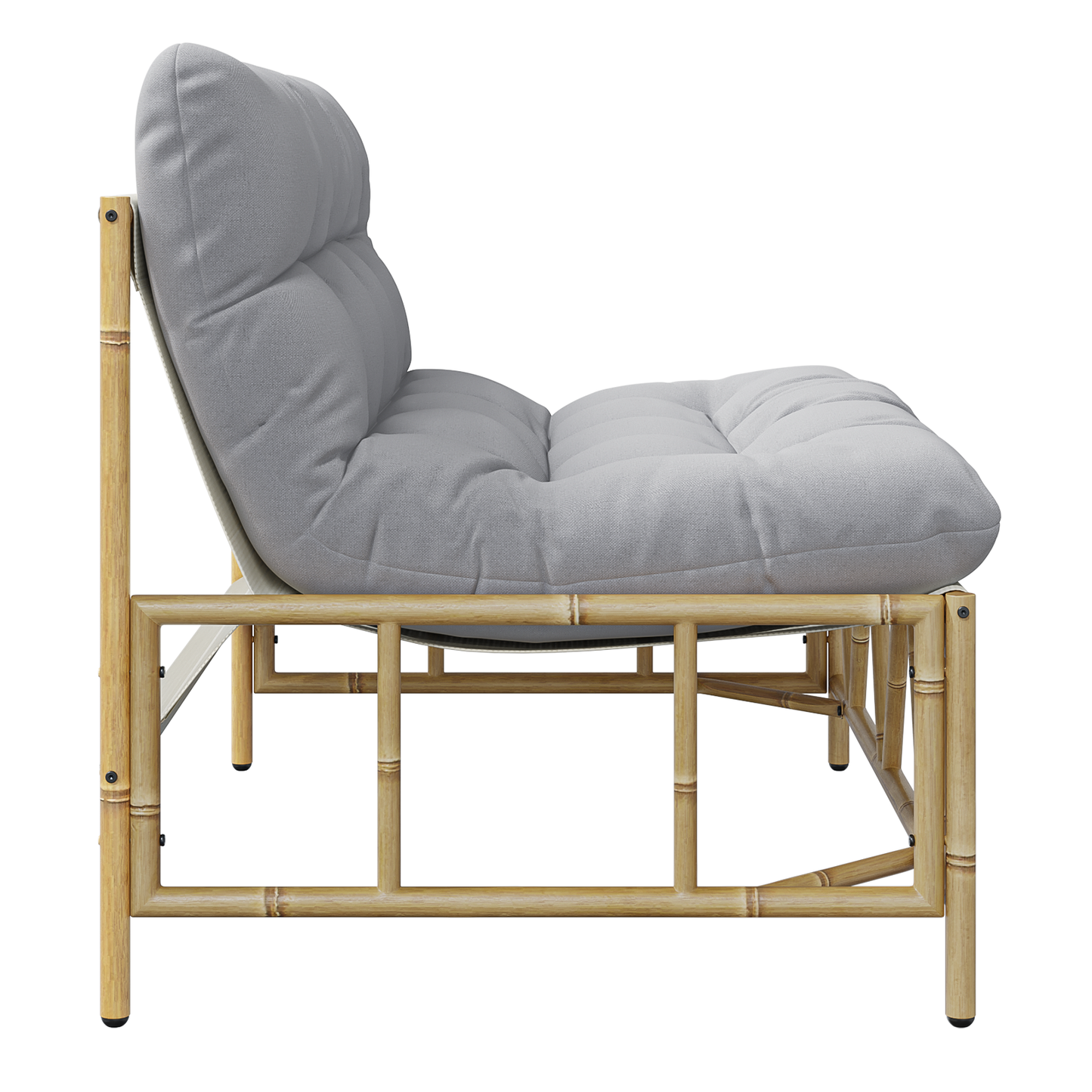 Utendørs sitteplasser med pute Lysegrå 110 x 74,5 x 71 cm Stål