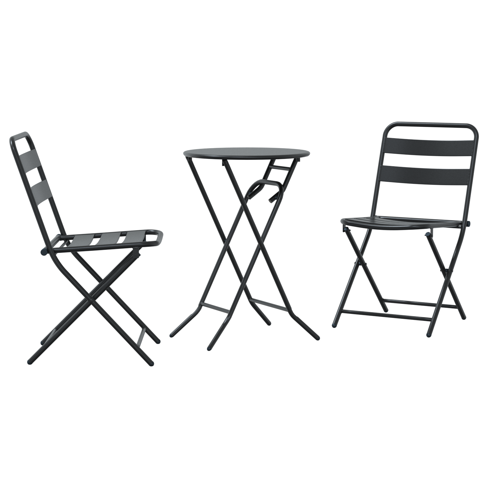 Bistrosett 3 pcs Antrasitt Stål
