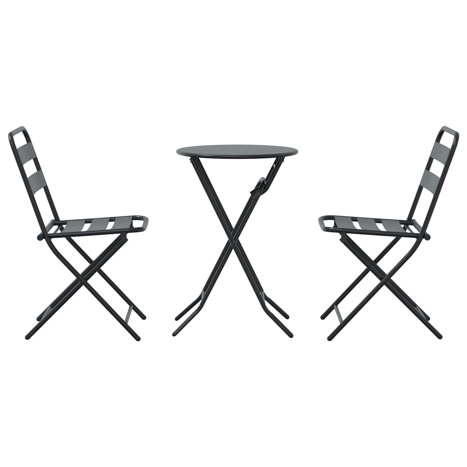 Bistrosett 3 pcs Antrasitt Stål