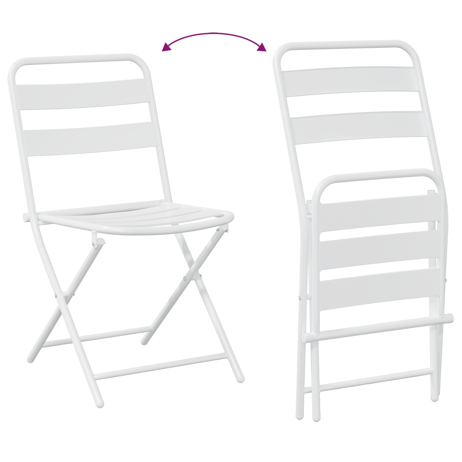 Bistrosett 3 pcs Hvit Stål