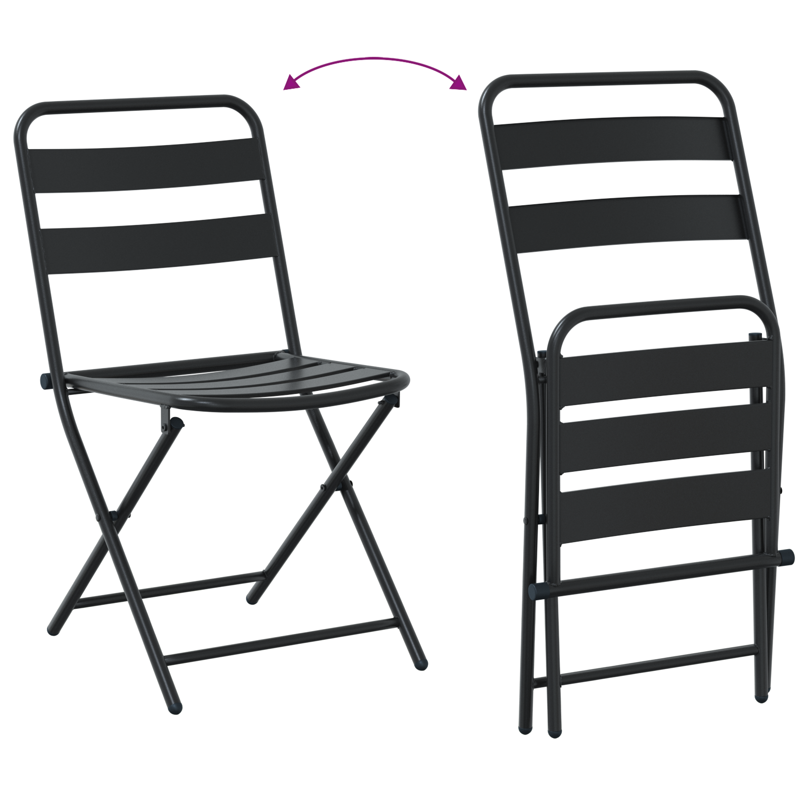 Bistrosett 3 pcs Antrasitt Stål