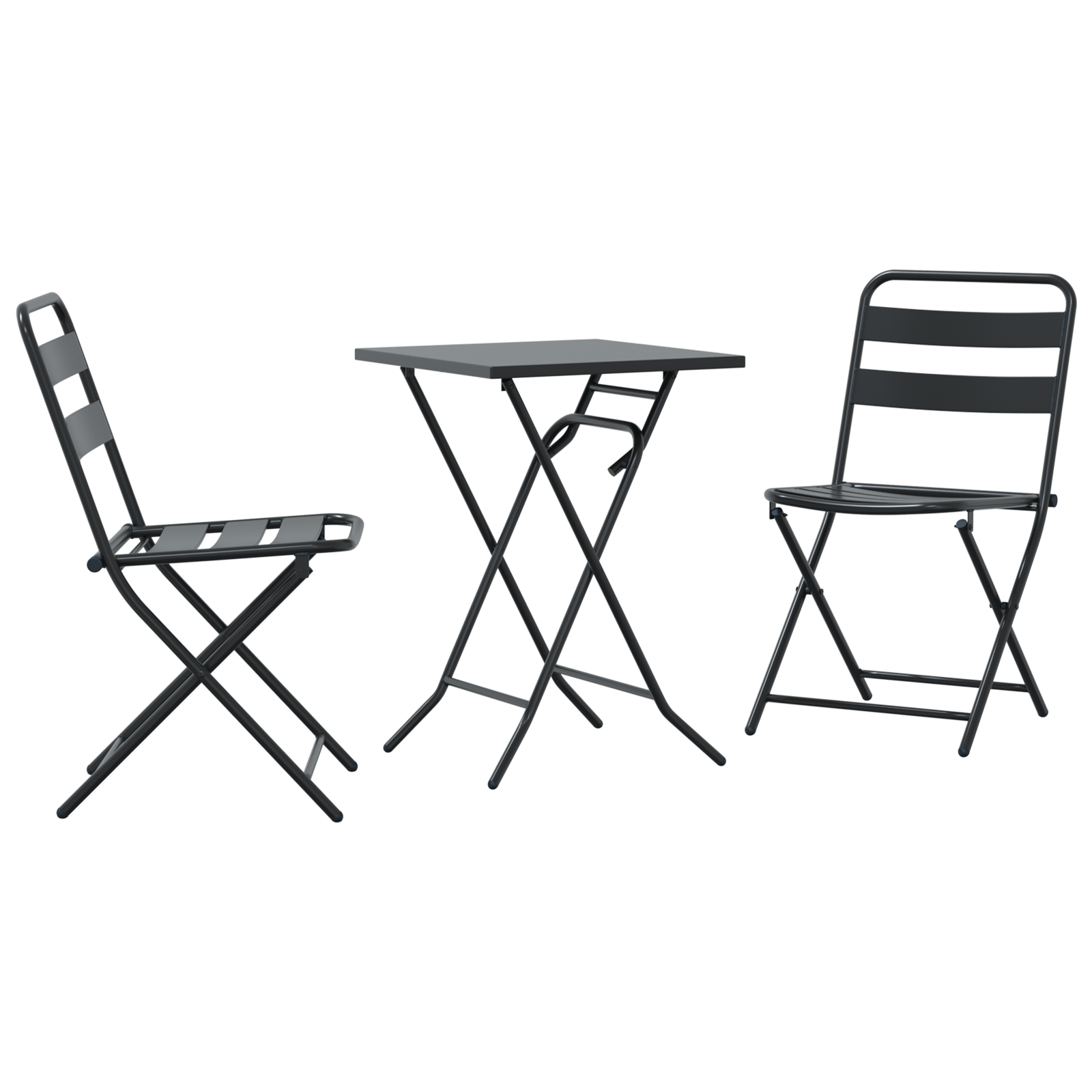 Bistrosett 3 pcs Antrasitt Stål