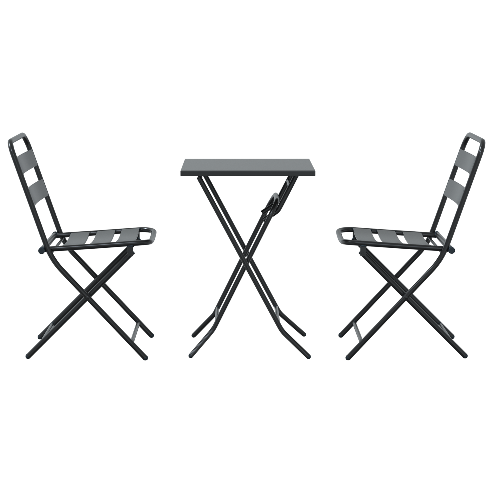 Bistrosett 3 pcs Antrasitt Stål