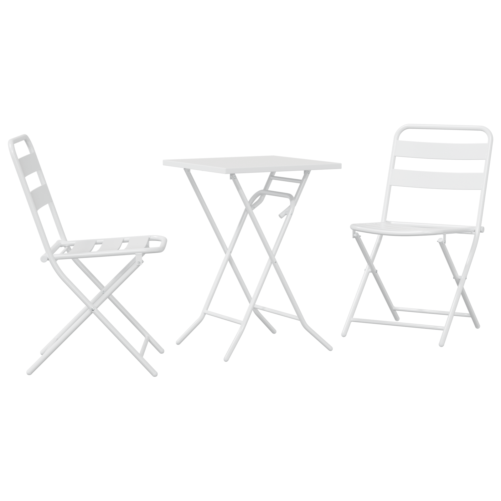 Bistrosett 3 pcs Hvit Stål