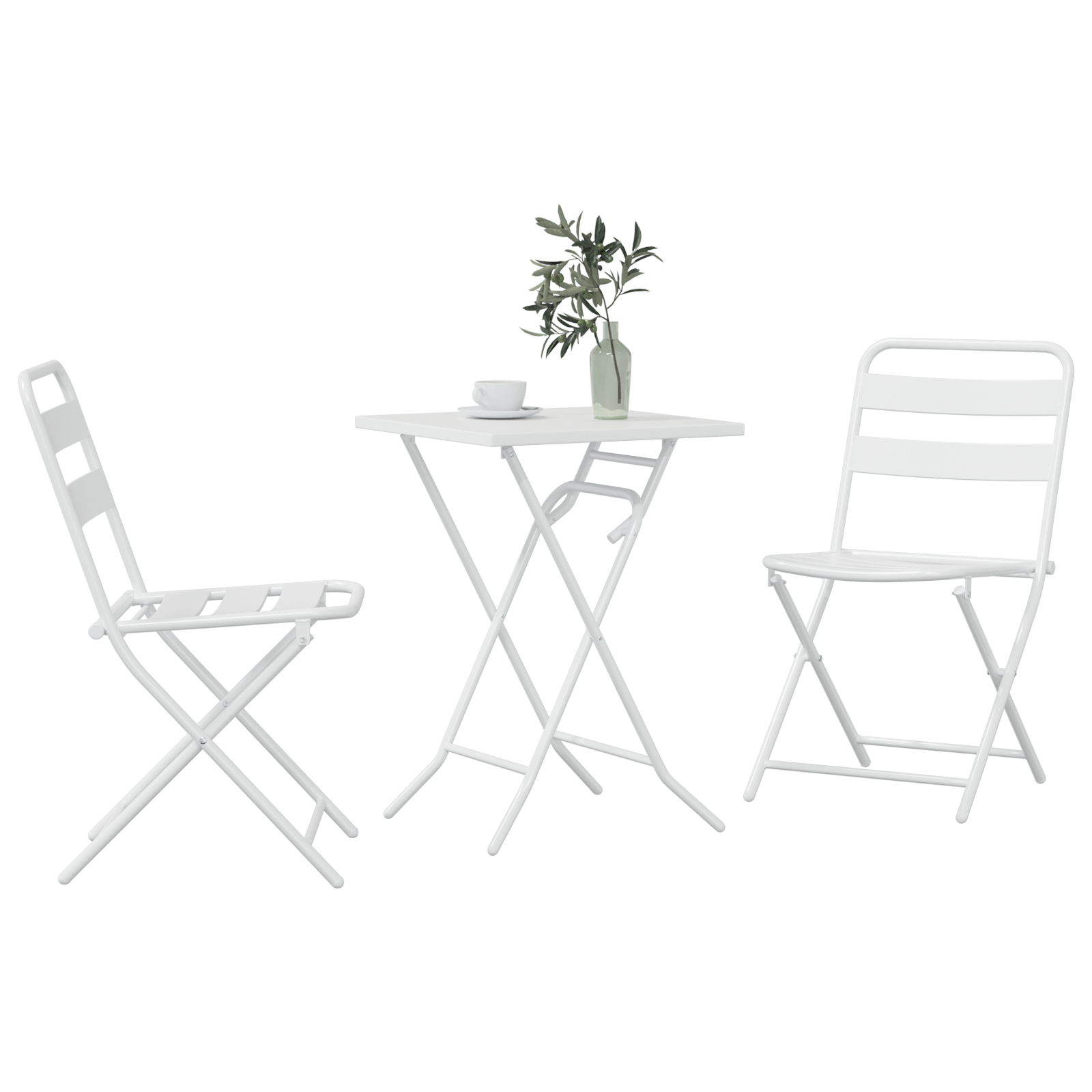 Bistrosett 3 pcs Hvit Stål