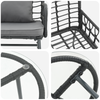 Hage Spisegruppe 3 pcs Svart og Anthracite Poly rattan, stål