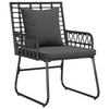 Hage Spisegruppe 3 pcs Svart og Anthracite Poly rattan, stål