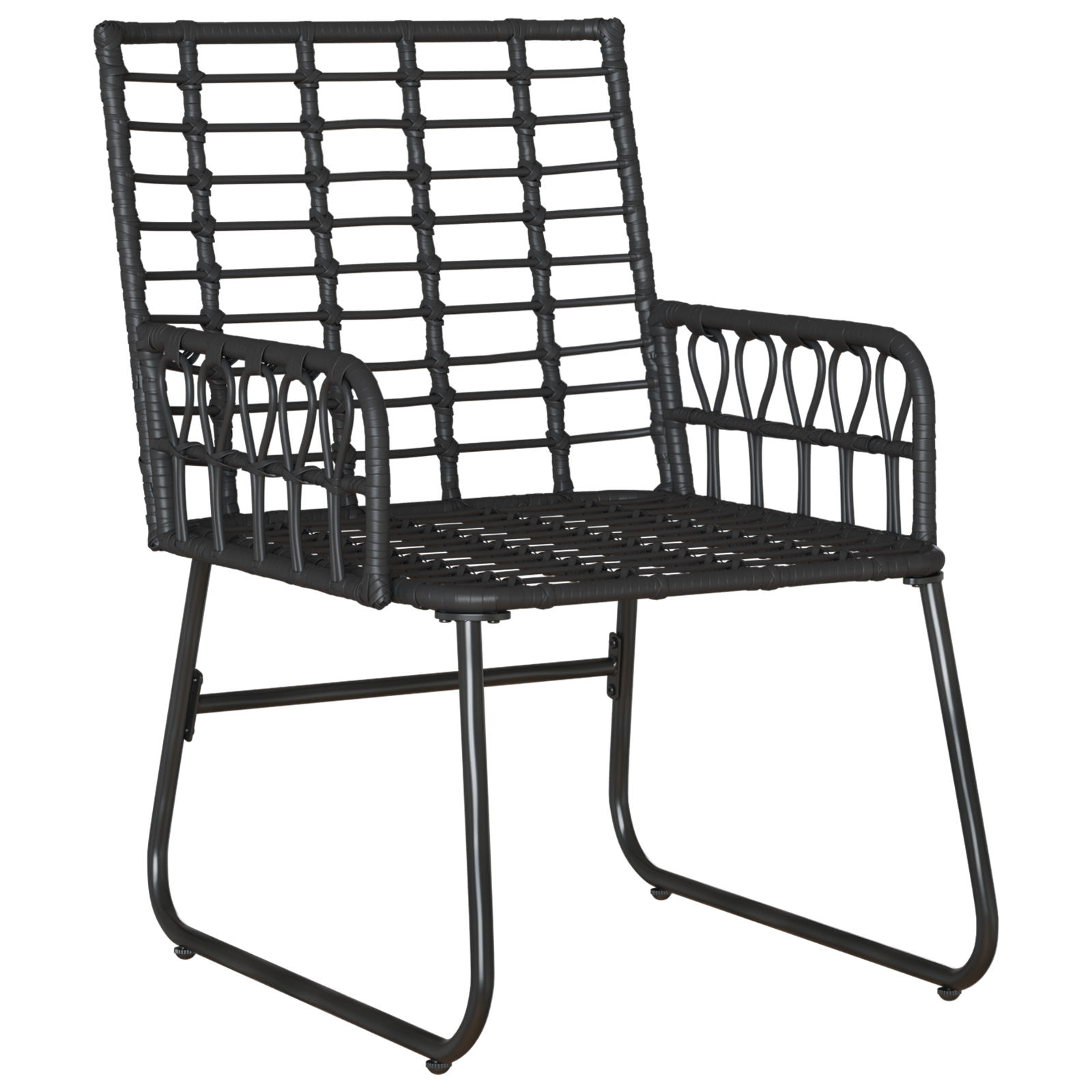 Hage Spisegruppe 3 pcs Svart og Anthracite Poly rattan, stål