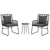 Hage Spisegruppe 3 pcs Svart og Anthracite Poly rattan, stål
