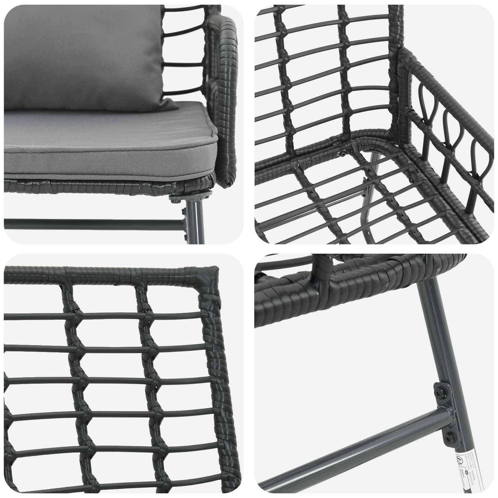 Hagebenk Svart og Anthracite Poly rattan, stål