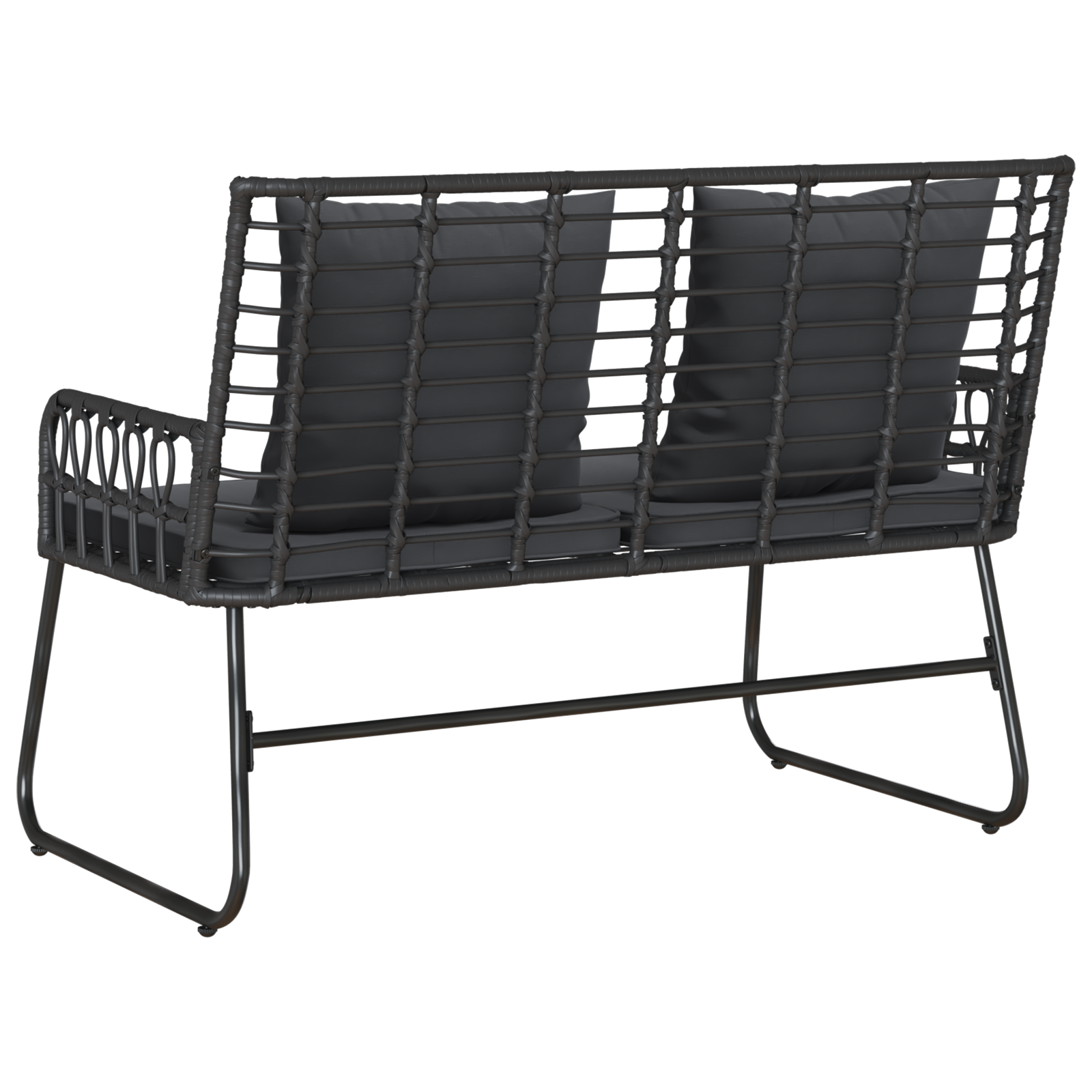 Hagebenk Svart og Anthracite Poly rattan, stål