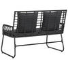 Hagebenk Svart og Anthracite Poly rattan, stål