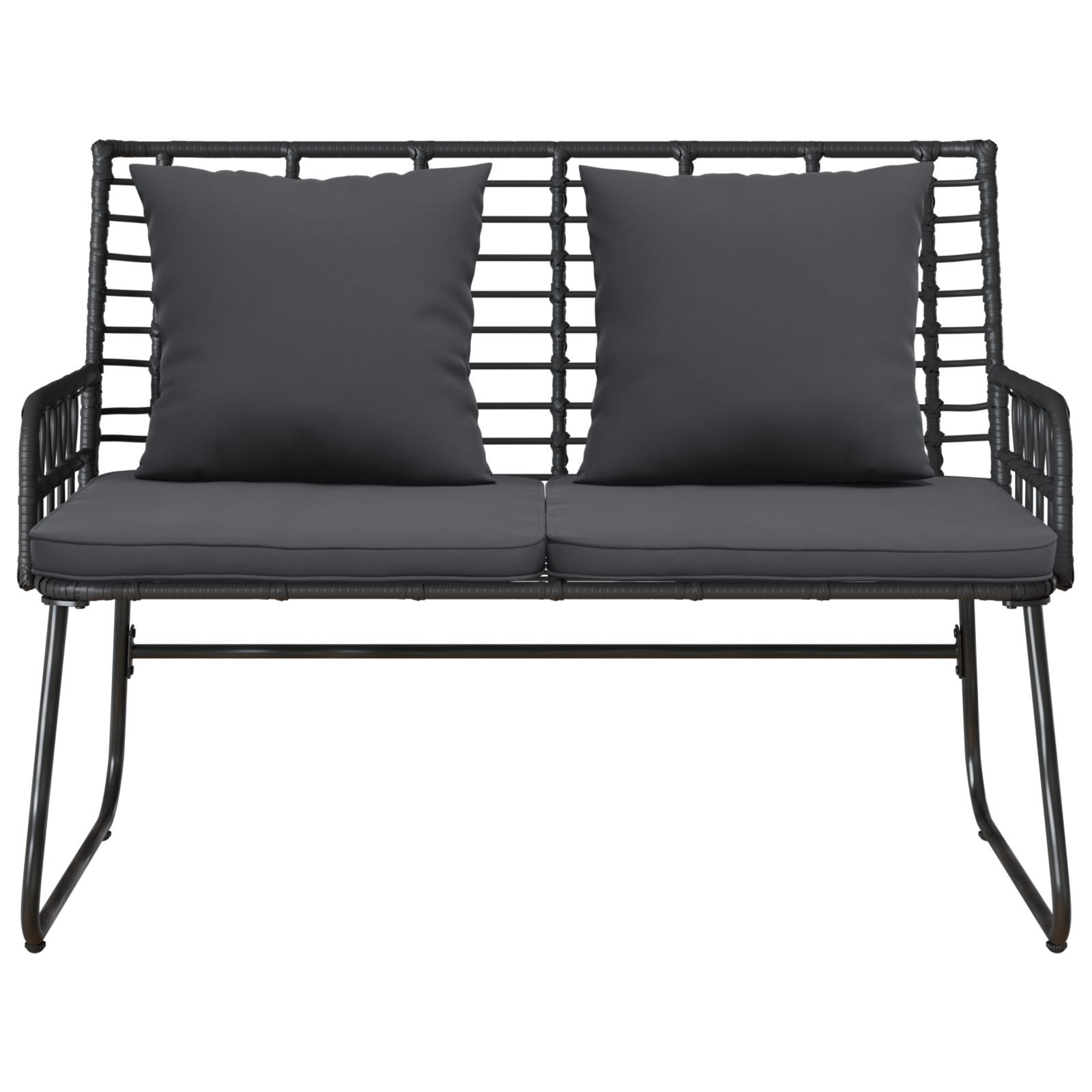 Hagebenk Svart og Anthracite Poly rattan, stål