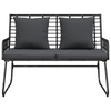Hagebenk Svart og Anthracite Poly rattan, stål