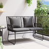 Hagebenk Svart og Anthracite Poly rattan, stål
