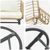 Hage Spisegruppe 3 pcs Brun og Krem Poly rattan, stål
