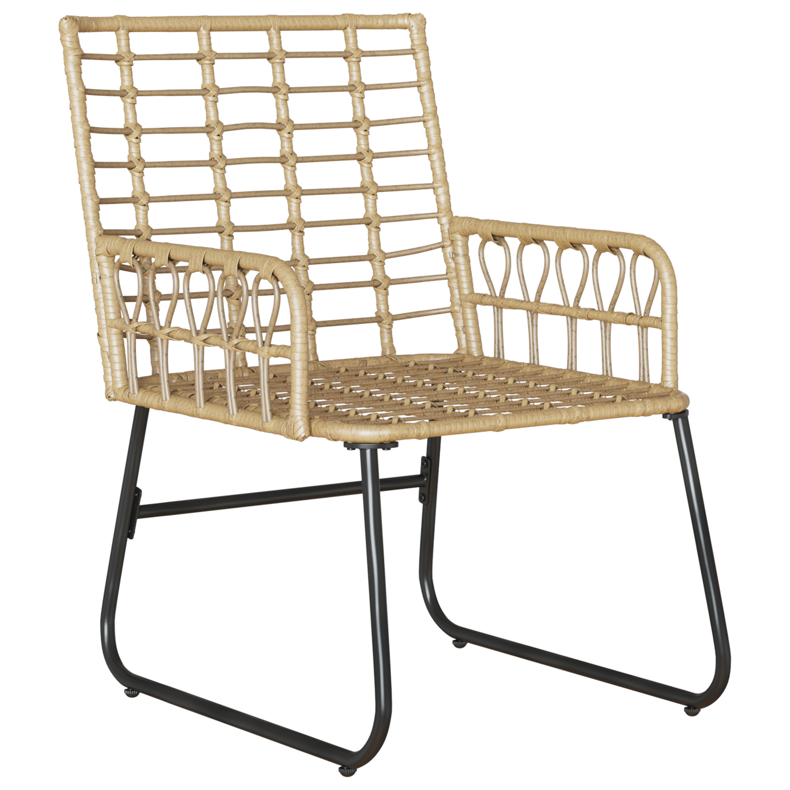 Hage Spisegruppe 3 pcs Brun og Krem Poly rattan, stål