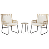 Hage Spisegruppe 3 pcs Brun og Krem Poly rattan, stål
