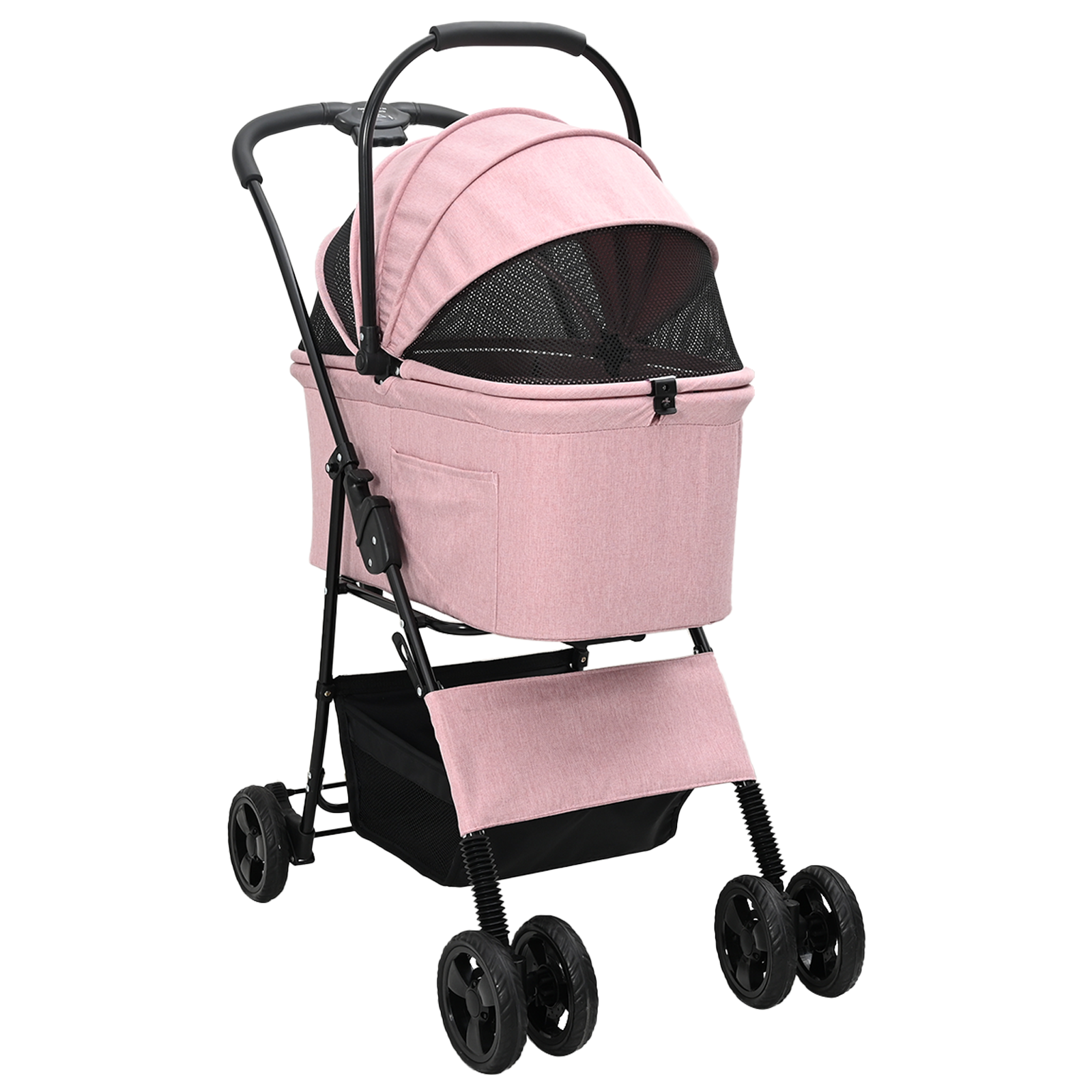 Sammenleggbar kjæledyrvogn Justerbar Rosa 81 x 47 x 99 cm