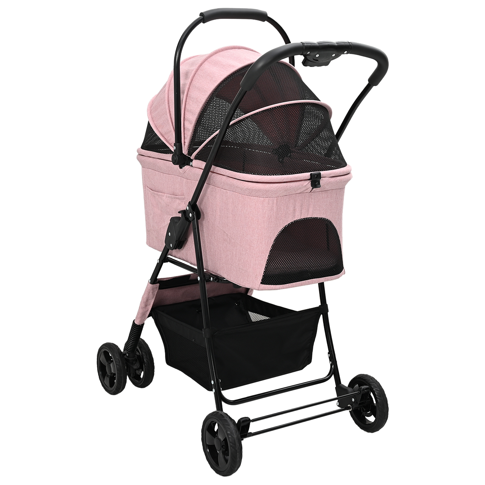 Sammenleggbar kjæledyrvogn Justerbar Rosa 81 x 47 x 99 cm