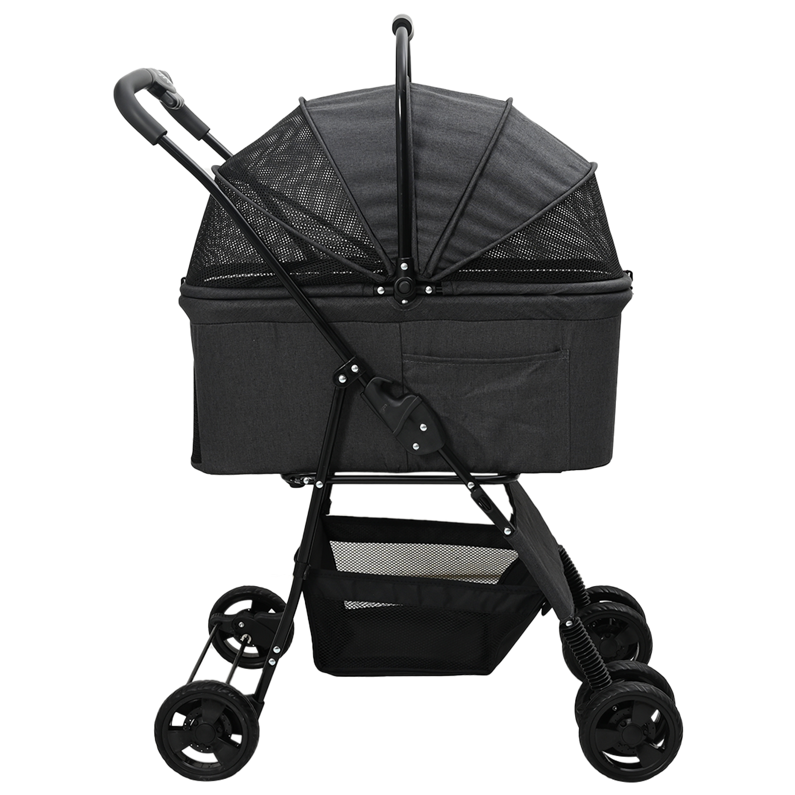Sammenleggbar kjæledyrvogn Justerbar Svart 81 x 47 x 99 cm