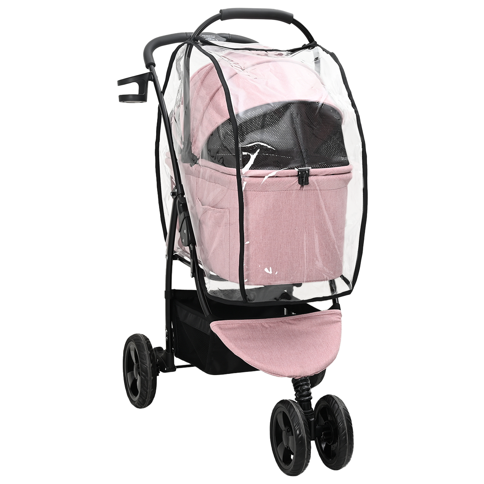 Sammenleggbar kjæledyrvogn Justerbar Rosa 78 x 54 x 101 cm
