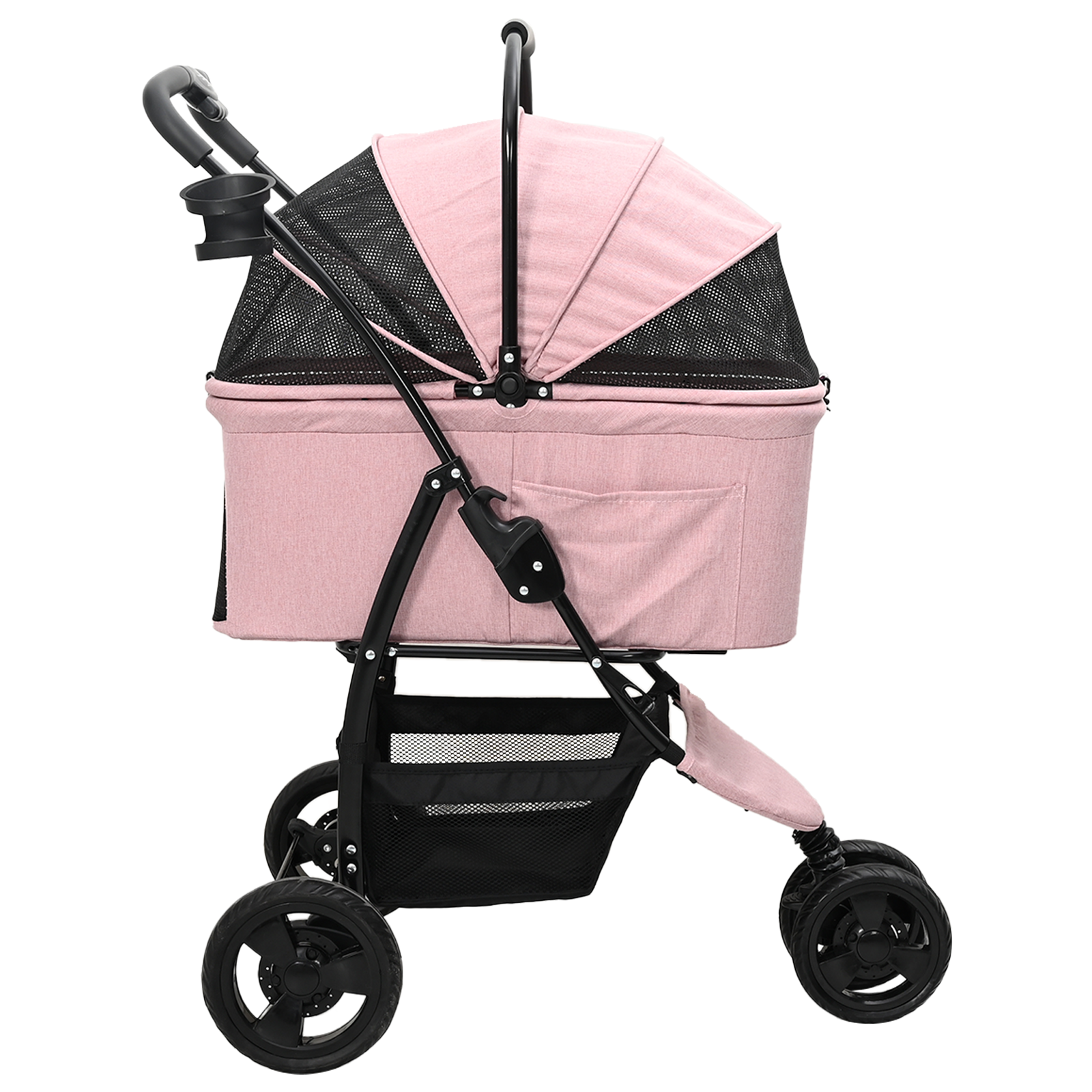 Sammenleggbar kjæledyrvogn Justerbar Rosa 78 x 54 x 101 cm