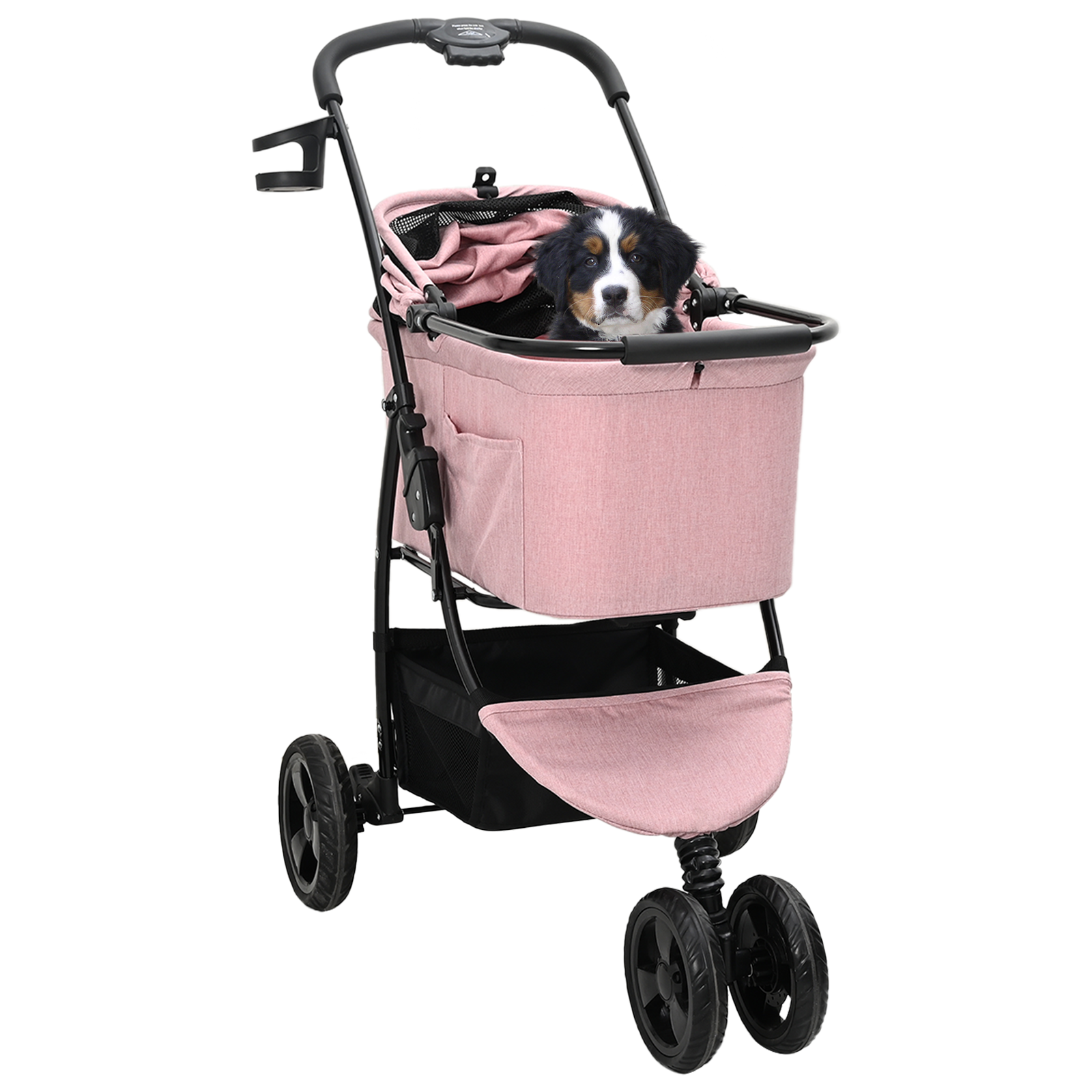 Sammenleggbar kjæledyrvogn Justerbar Rosa 78 x 54 x 101 cm