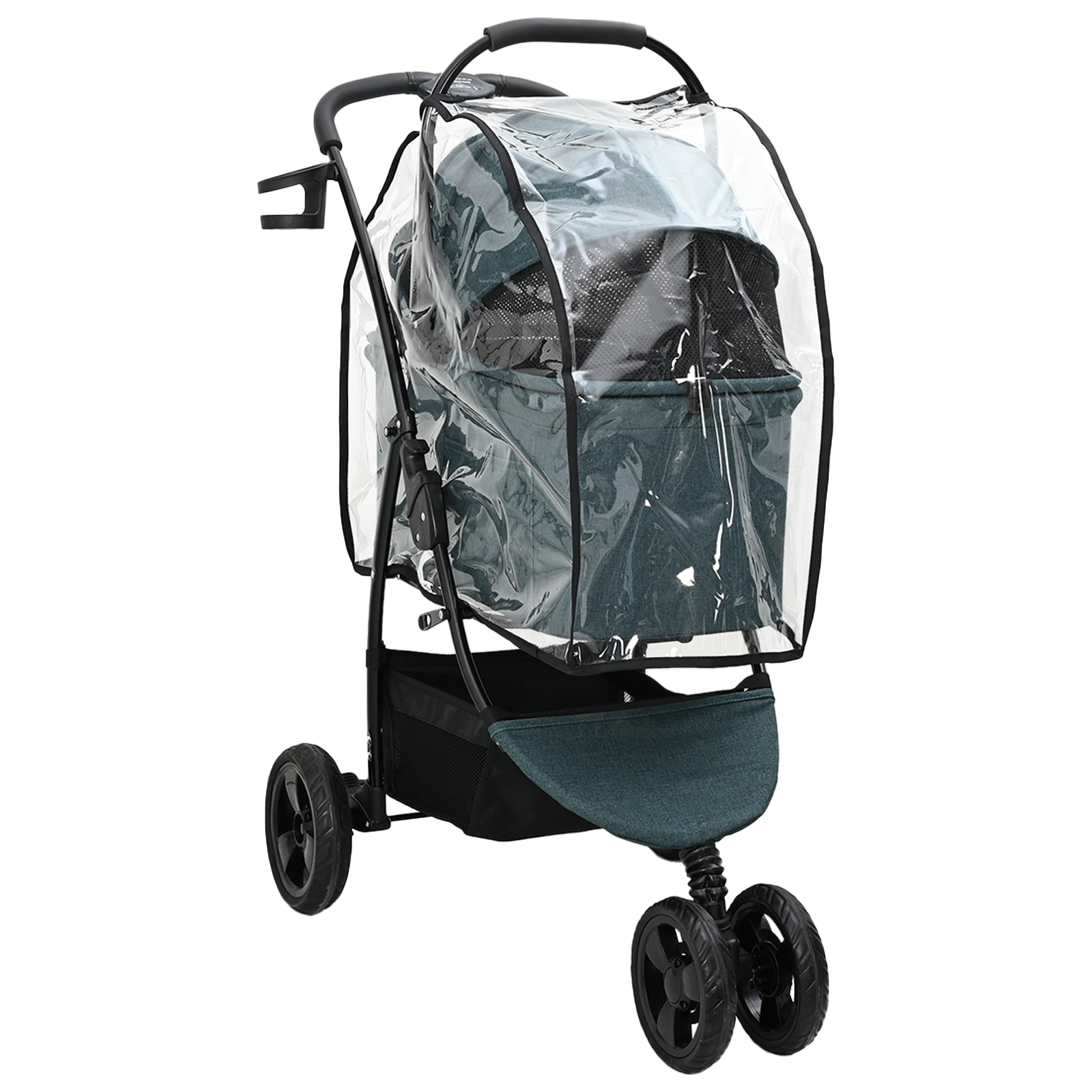 Sammenleggbar kjæledyrvogn Justerbar grønn 78 x 54 x 101 cm