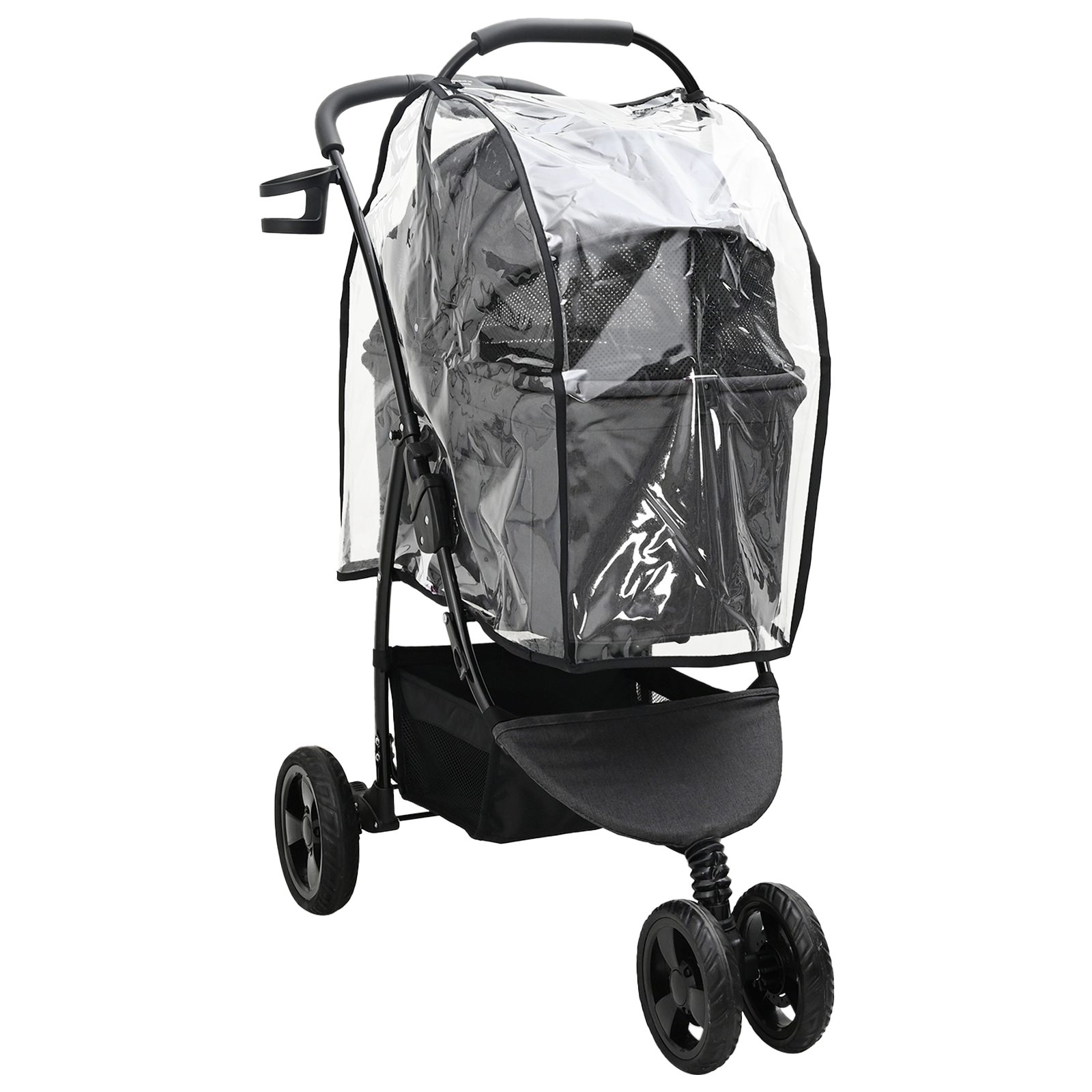 Sammenleggbar kjæledyrvogn Justerbar Svart 78 x 54 x 101 cm