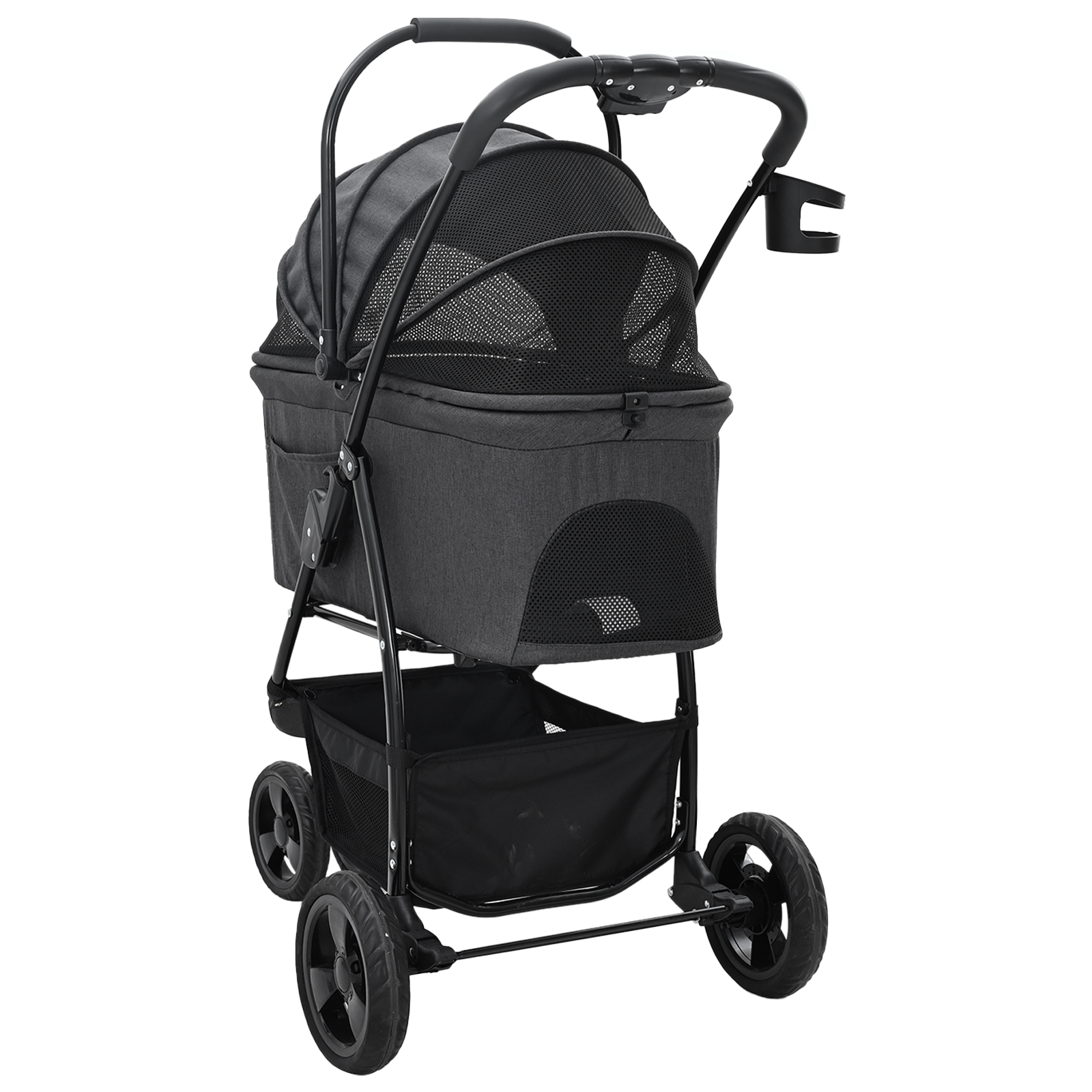 Sammenleggbar kjæledyrvogn Justerbar Svart 78 x 54 x 101 cm
