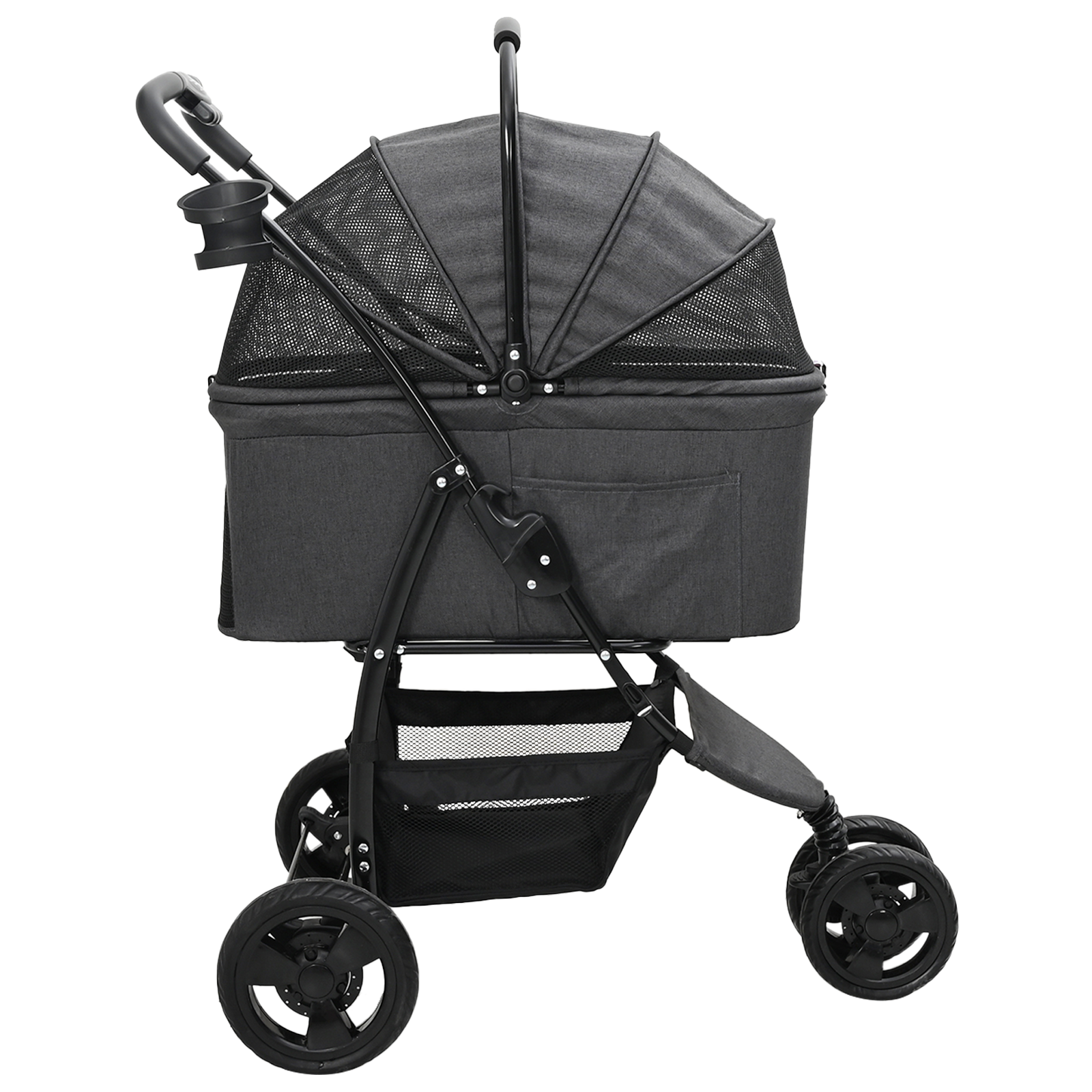 Sammenleggbar kjæledyrvogn Justerbar Svart 78 x 54 x 101 cm