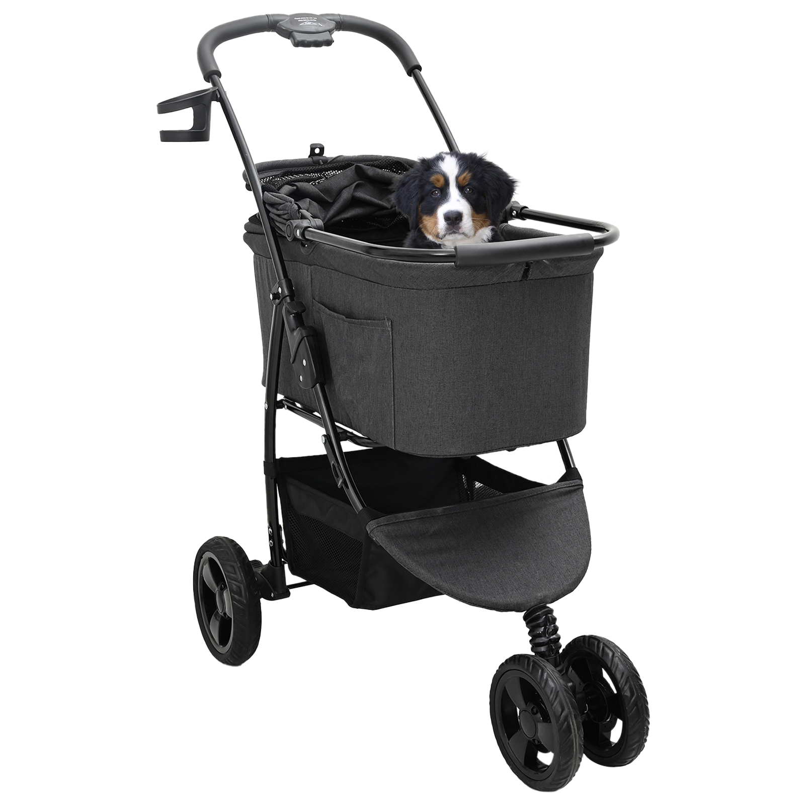 Sammenleggbar kjæledyrvogn Justerbar Svart 78 x 54 x 101 cm