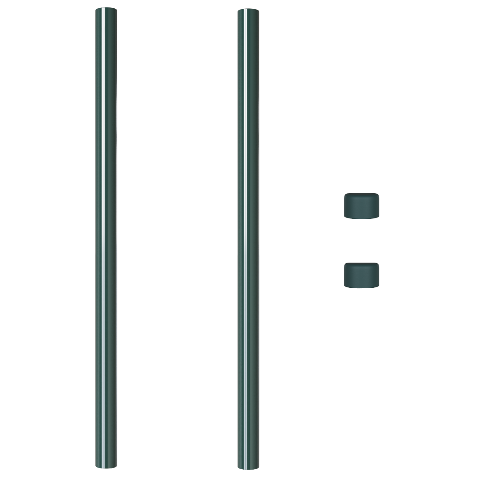 Gjerdepunkter 2 pcs grønn 100 cm Pulverlakkert stål