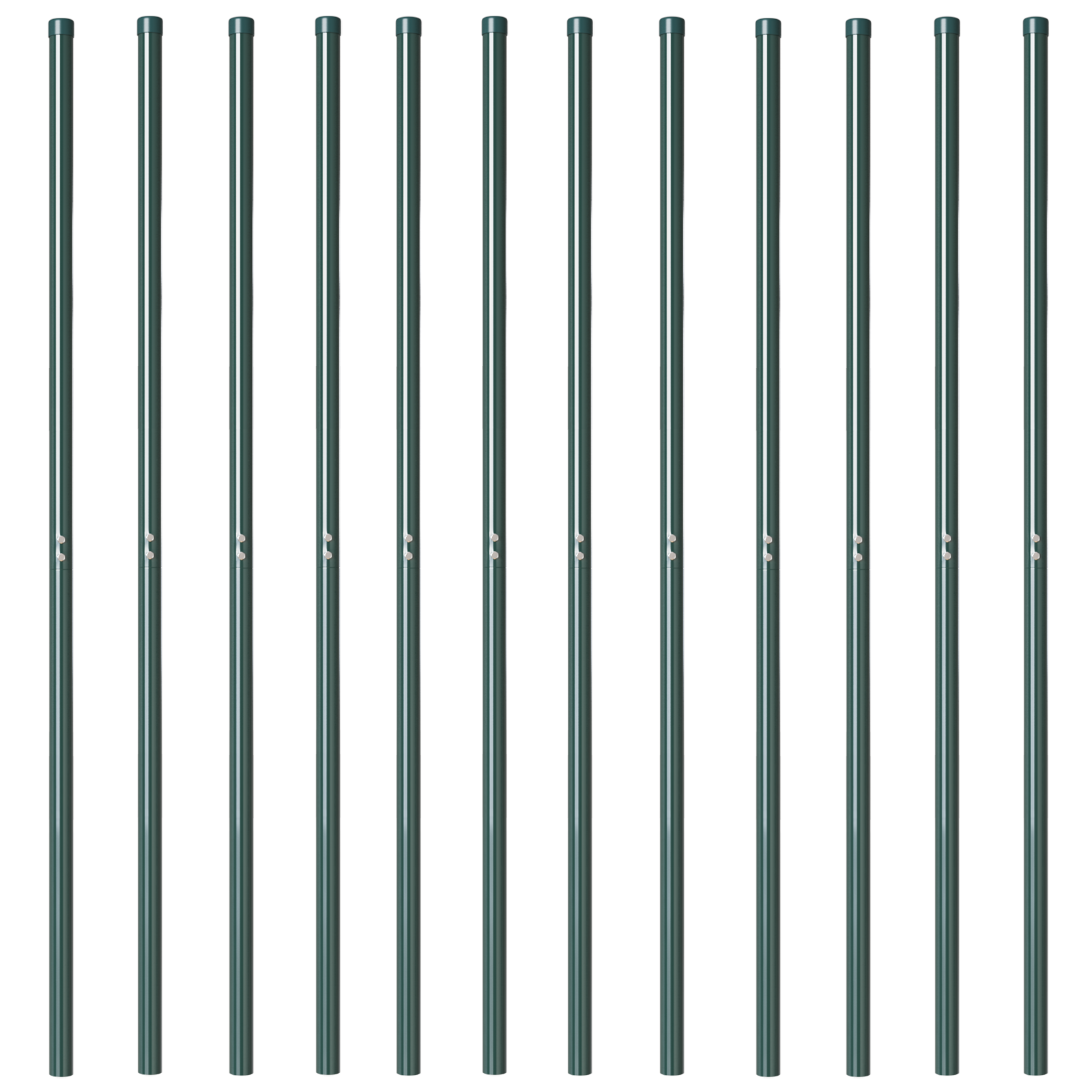 Gjerdepunkter 12 pcs grønn Pulverlakkert stål