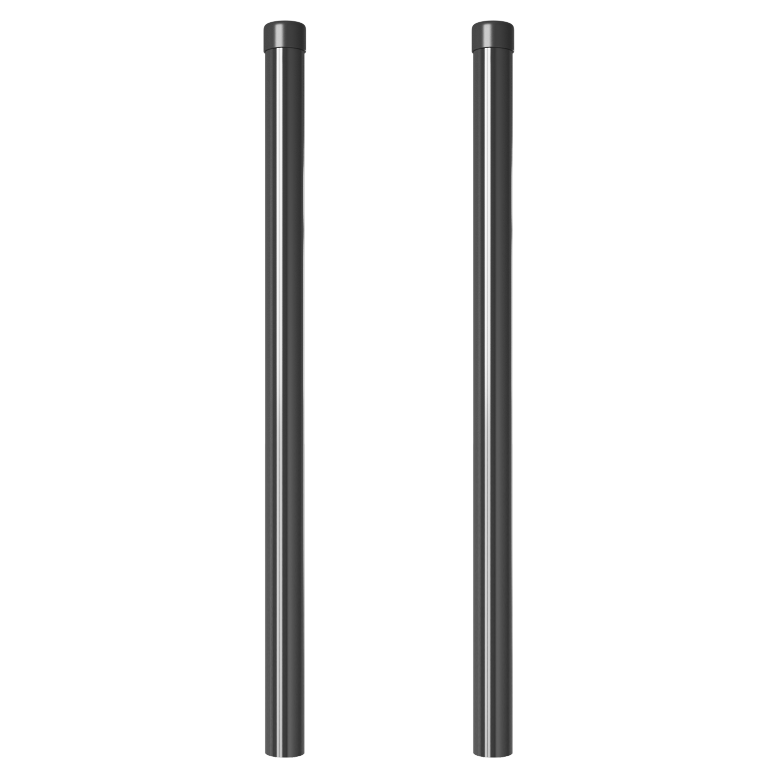 Gjerdepunkter 2 pcs Grå 80 cm Pulverlakkert stål