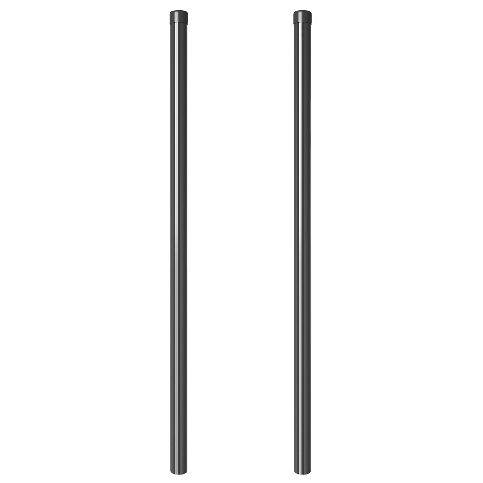 Gjerdepunkter 2 pcs Grå 110 cm Pulverlakkert stål