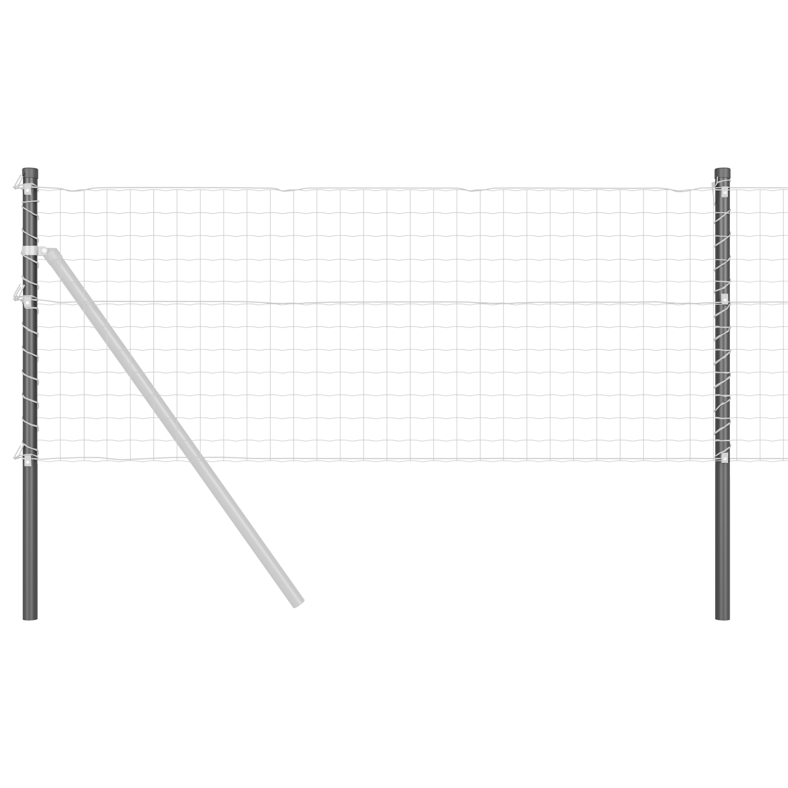 Gjerdepunkter 12 pcs Grå 120 cm Pulverlakkert stål