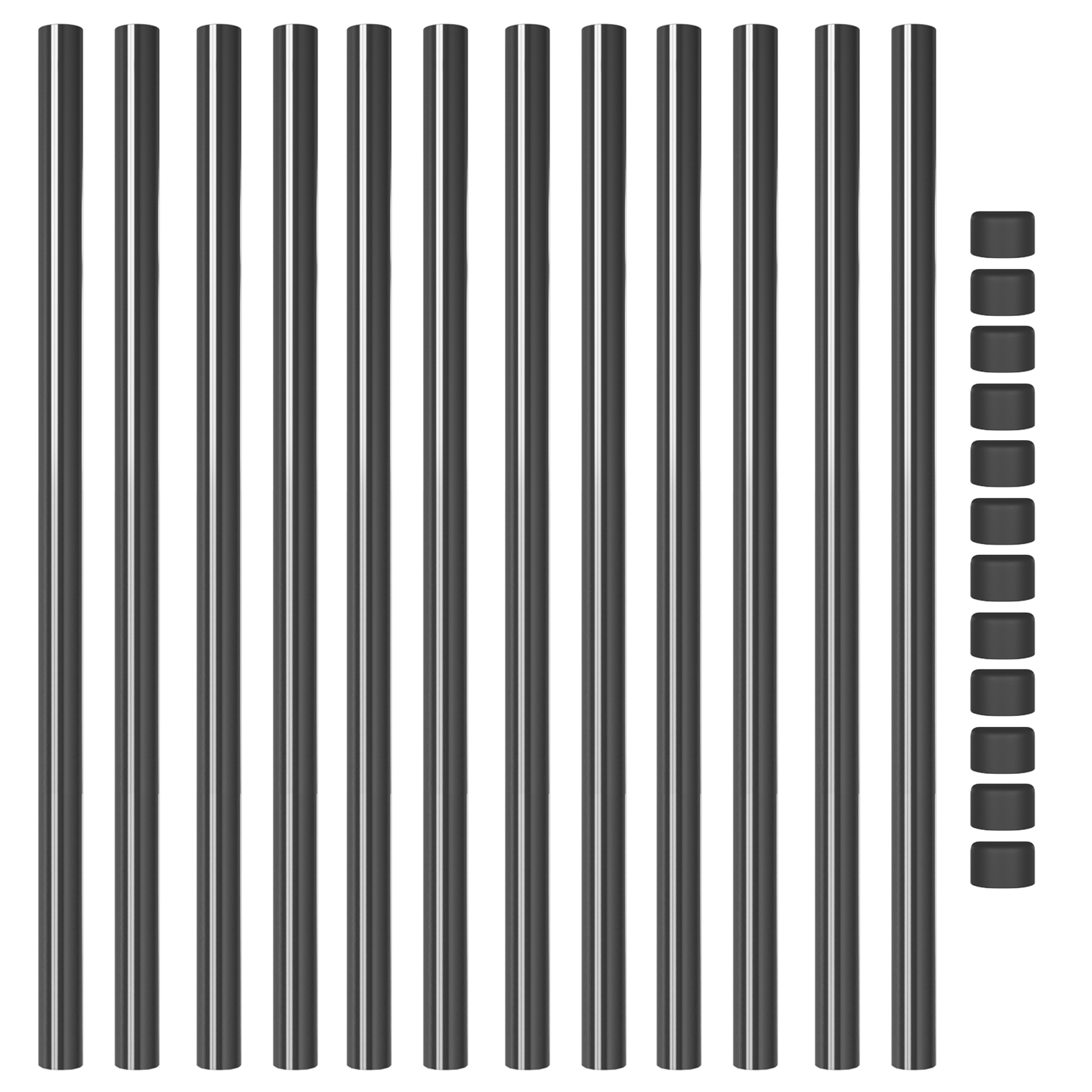 Gjerdepunkter 12 pcs Grå 120 cm Pulverlakkert stål