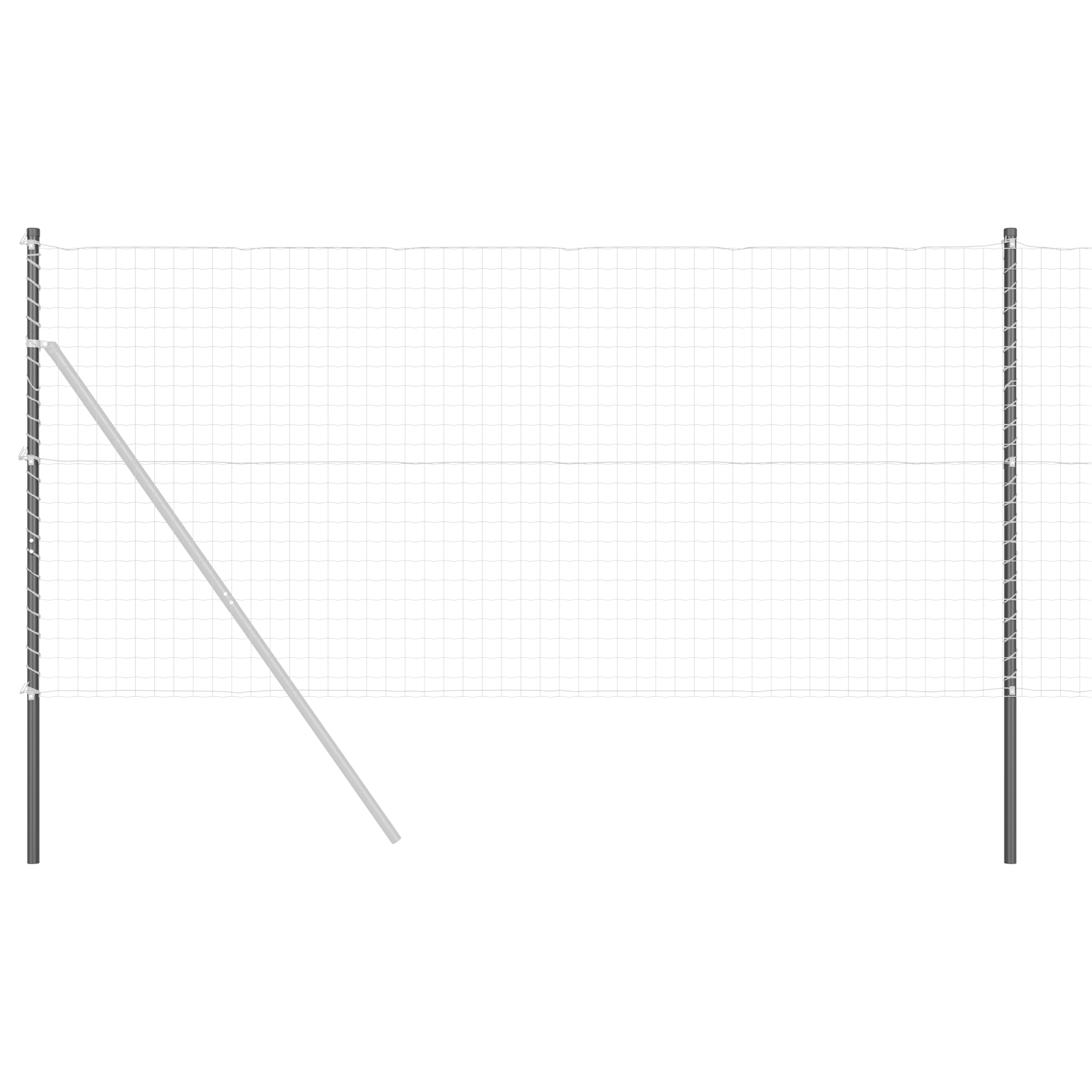 Gjerdepunkter 2 pcs Grå Pulverlakkert stål