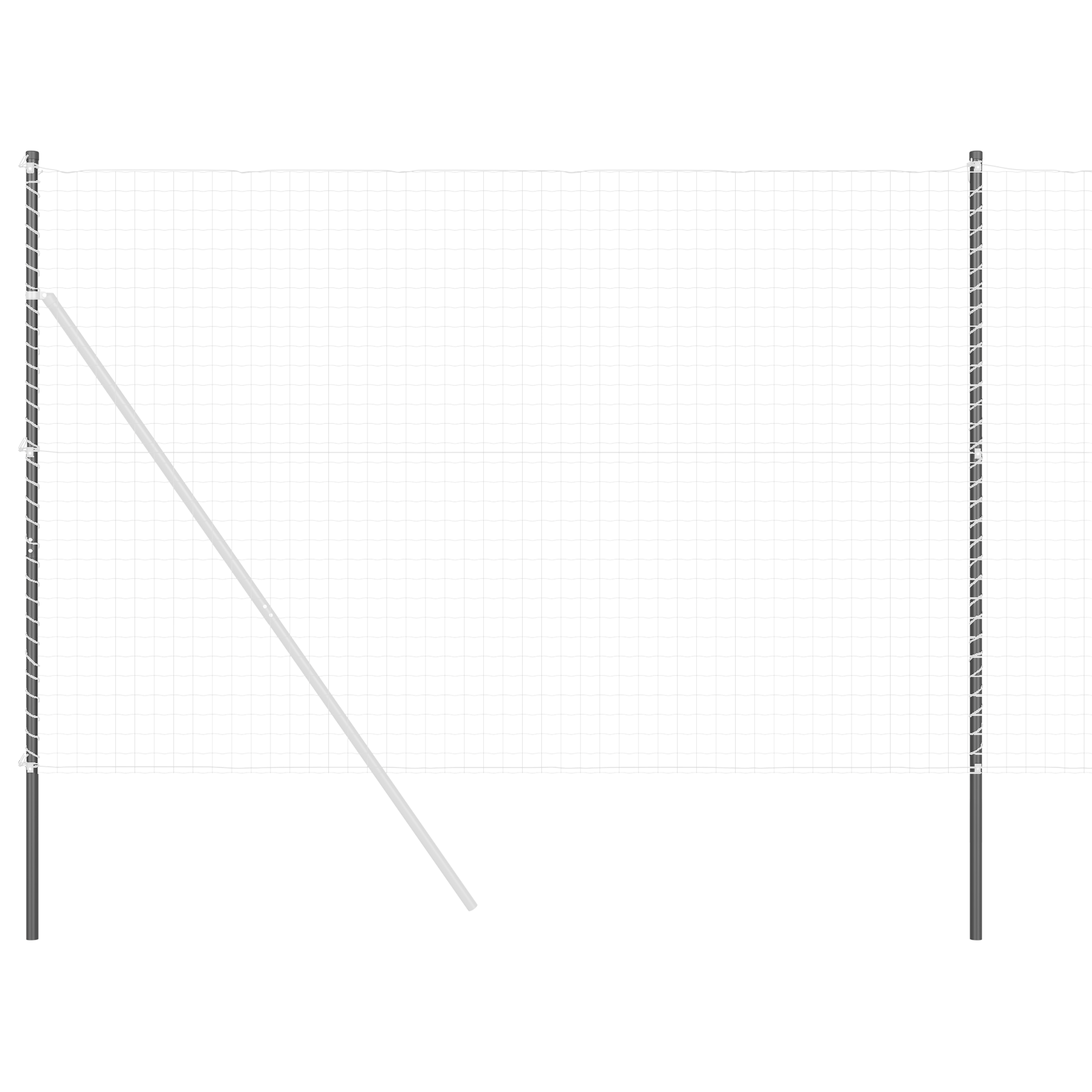 Gjerdepunkter 12 pcs Grå Pulverlakkert stål