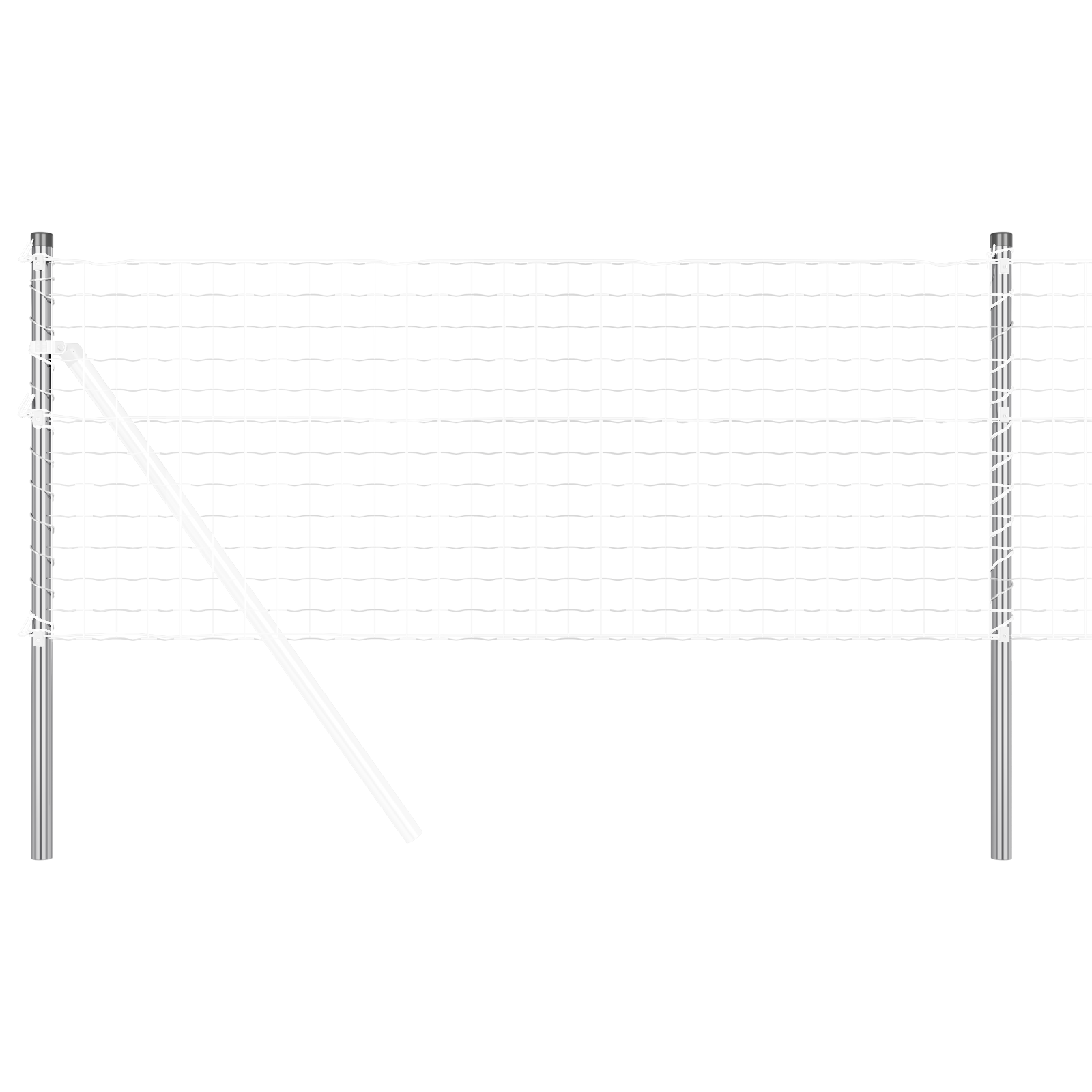 Gjerdepunkter 2 pcs sølv 60 cm Pulverlakkert stål