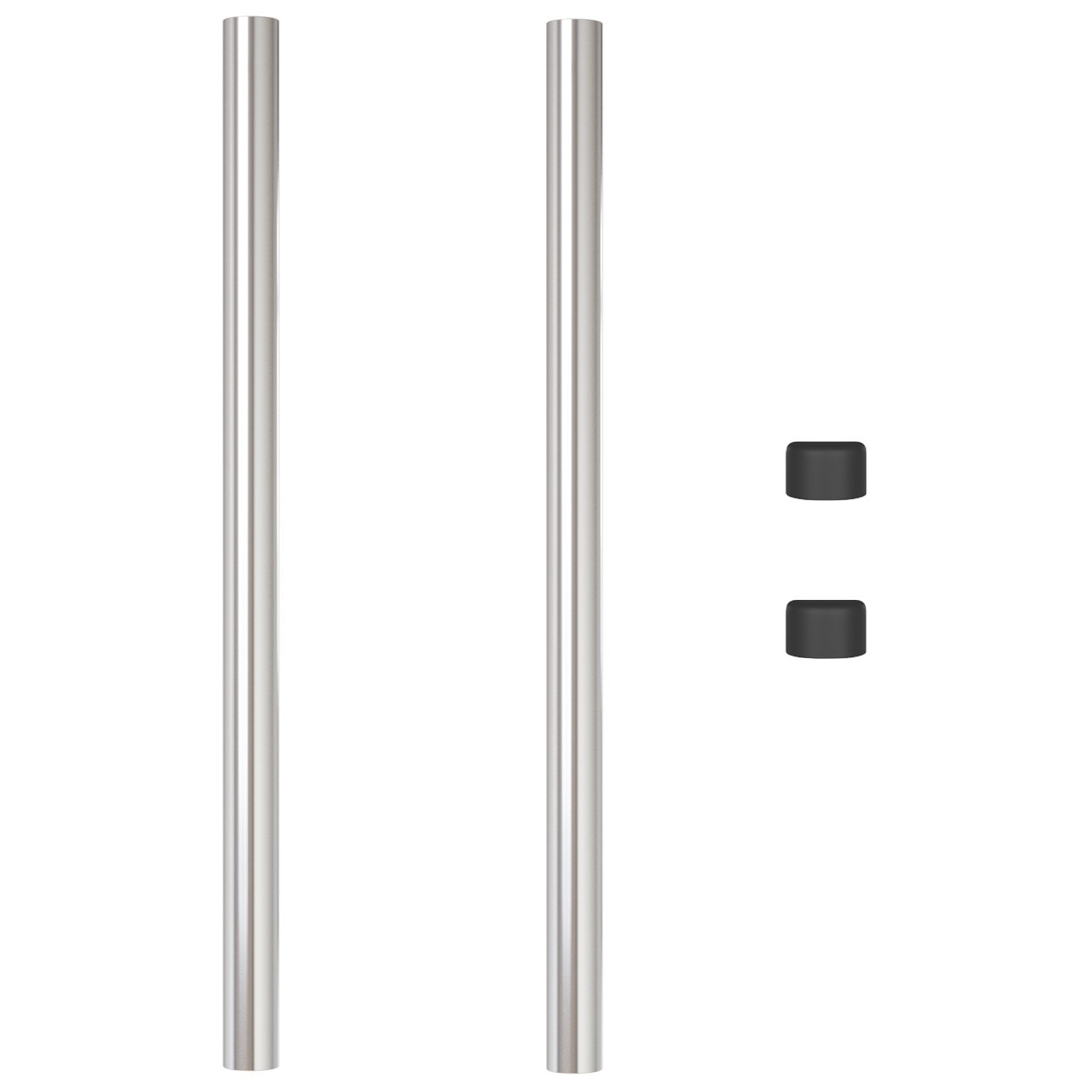 Gjerdepunkter 2 pcs sølv 60 cm Pulverlakkert stål