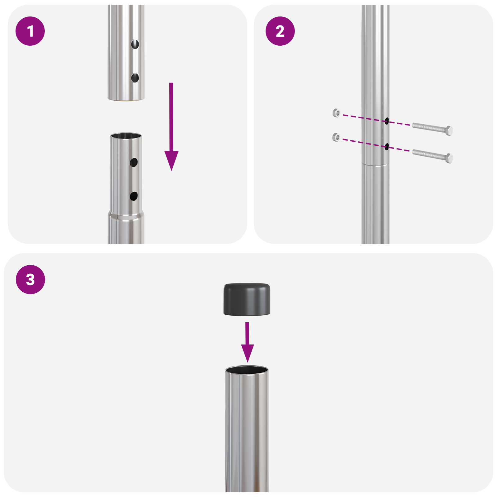 Gjerdepunkter 12 pcs sølv Pulverlakkert stål