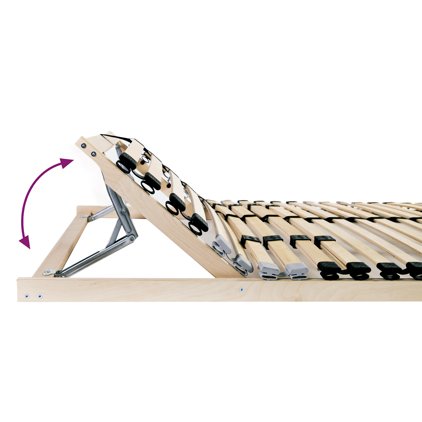 Lamelbunn med hodegjerde Brun 120 x 190 cm Massiv bøk