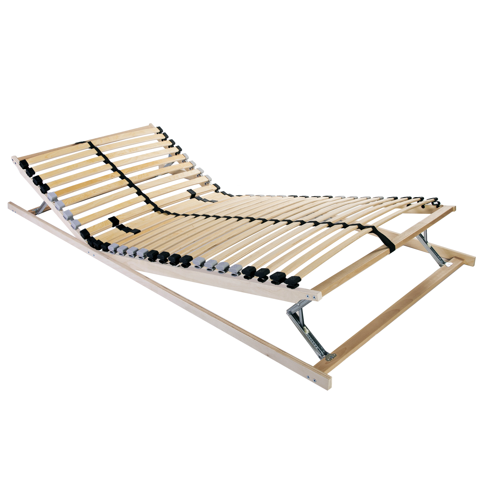 Lamelbunn med hodegjerde Brun 120 x 190 cm Massiv bøk