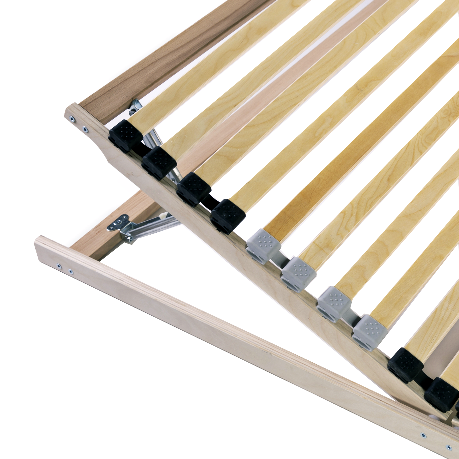 Lamelbunn med hodegjerde Brun 140 x 190 cm Massiv bøk